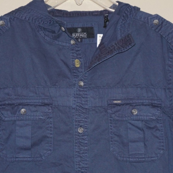 Buffalo David Bitton Sadrum Button Up Hoodie Shirt - Picture 4 of 8